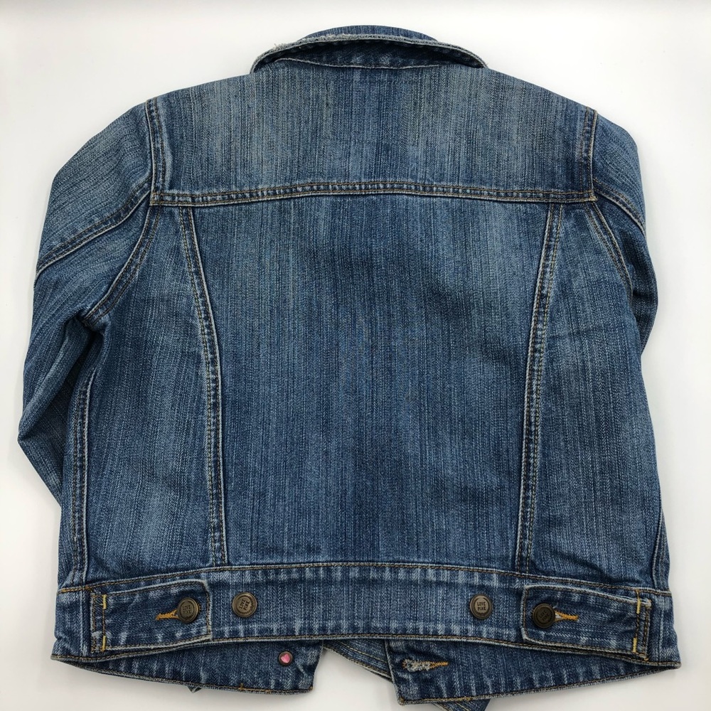 PINK Victoria’s Secret cropped jean jacket Size Small intentional distressing - Picture 13 of 13